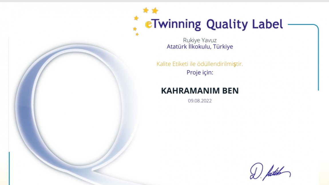 2021-2022 Eğitim-Öğretim Yılı Okulumuz E-Twinning Projeleriyle 2. Kalite Etiketini Kazandı!